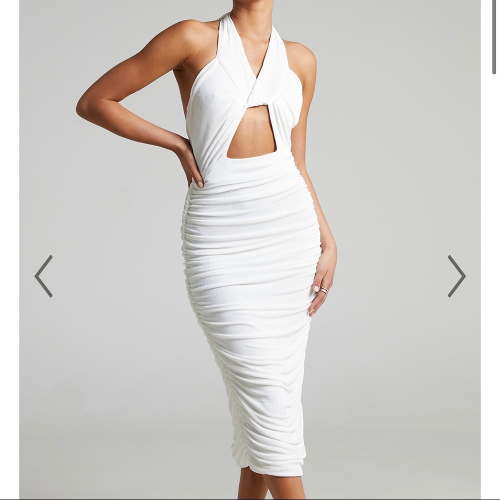 White Cutout Bodycon- ShowPo